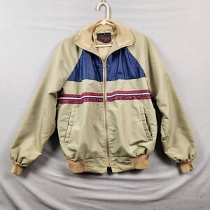 Vintage Cal-Jac Bowling Prep Jacket Lined Zip Front Men's Size L USA